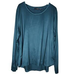Iman Top XL Pine Green Long Sleeve Crew Neck Casual‎